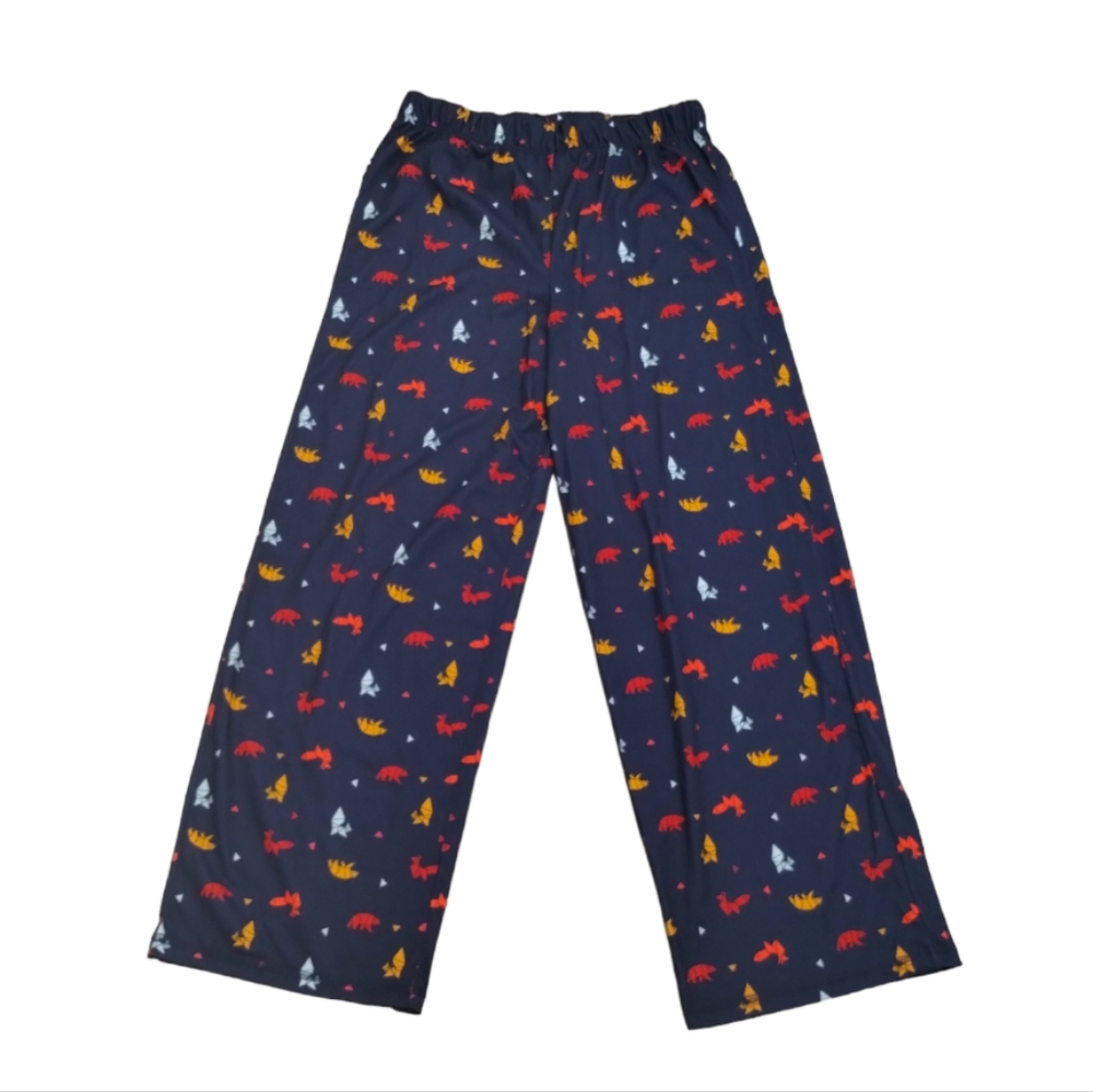 •Eddie Bower Origami Woodland Forest Bear and Fox Loungewear PJ Pants L(14/16)